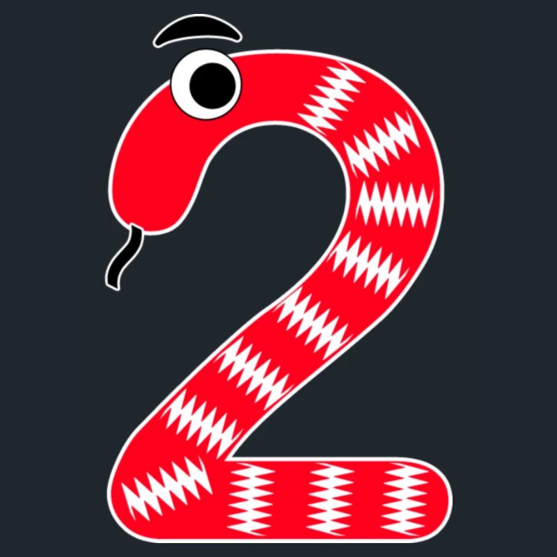 Number 2 Snake Red Kids