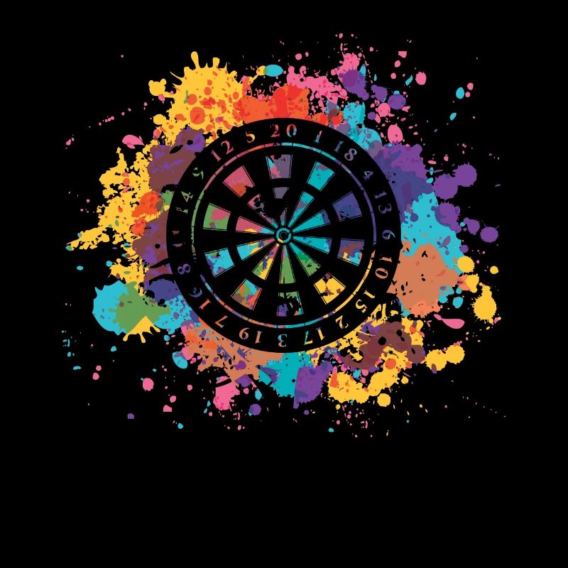 Farbenfrohe Spritzer - Dartscheibe -