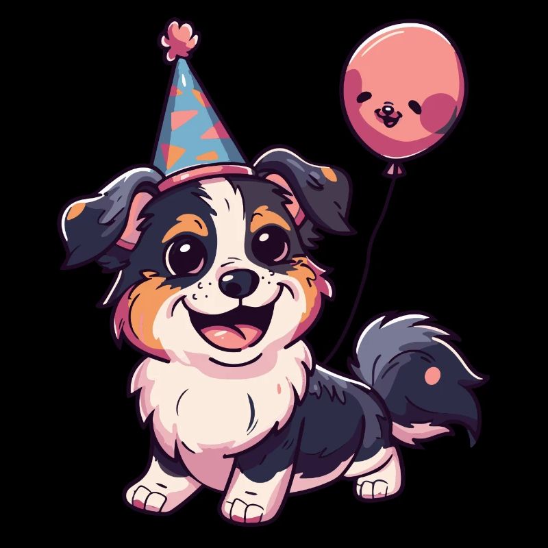 Border Collie Chiens Anniversaire Bande dessinée