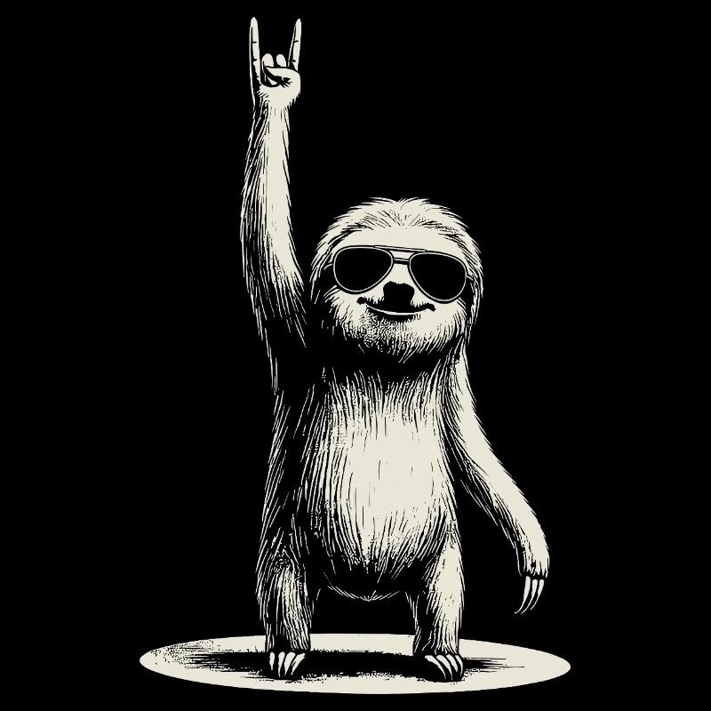Drôle de paresseux dans la pose du rocker