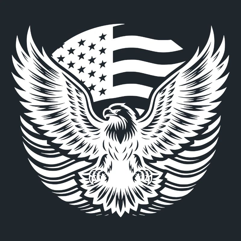 Drapeau des États-Unis et aigle aux griffes déployées
