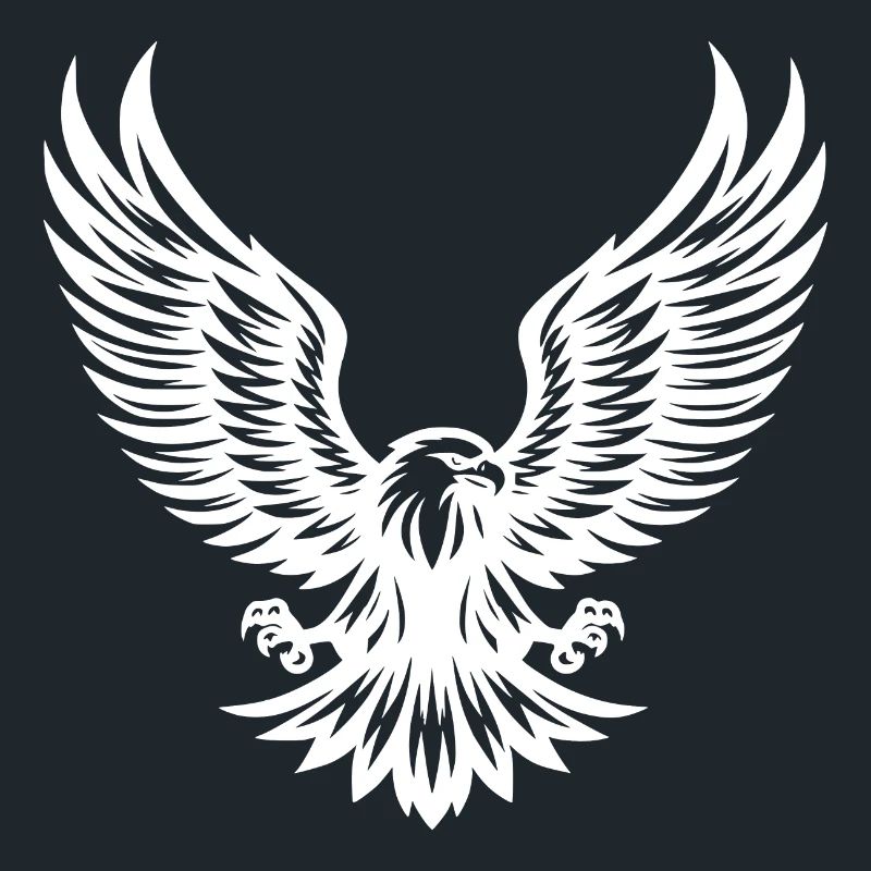 Powerful eagle with spread claws