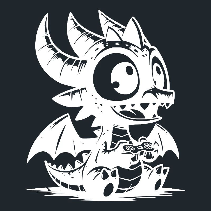 Little cute dragon with wings and controller