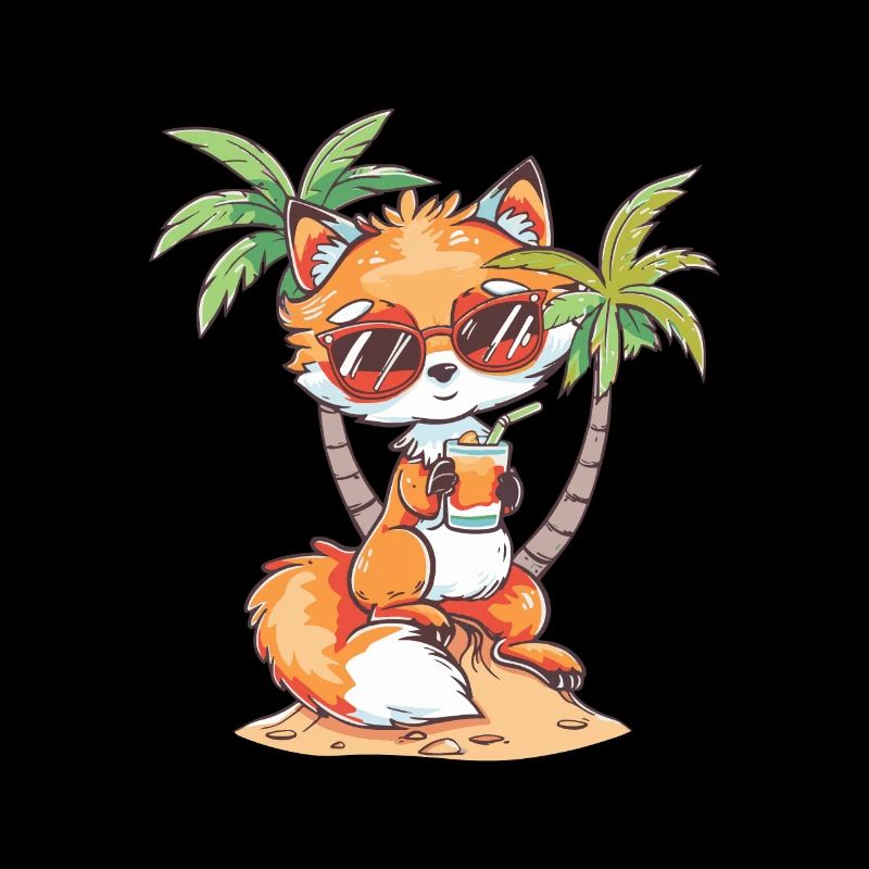 Fuchs Insel Sommer Palme