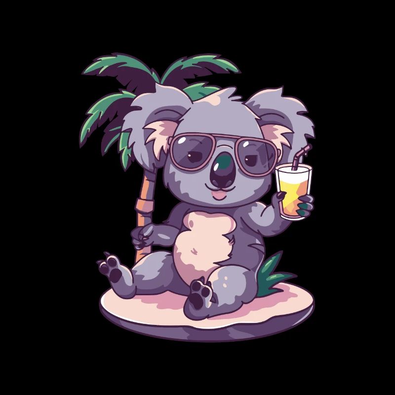 Koala Sommer Strand Comic