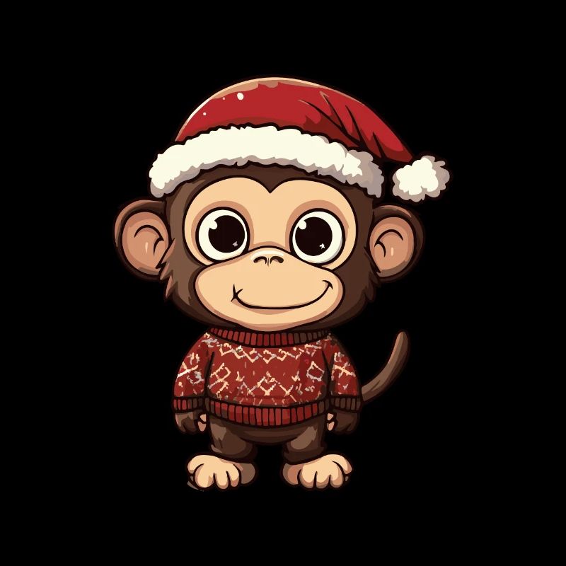 Bande dessinée de Noël Singe