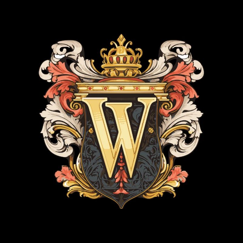 W Buchstabe Logo Krone