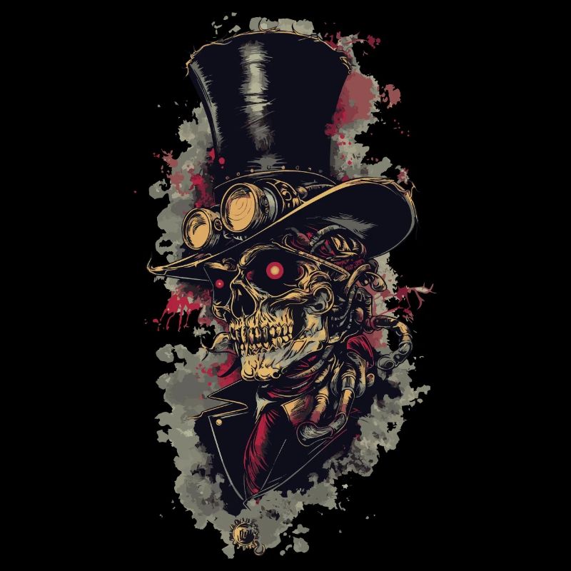 Crâne de zombie steampunk