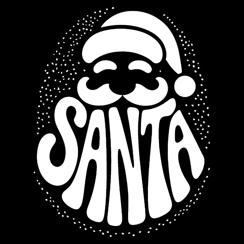 Père Noël - Logo de bande dessinée vintage cool
