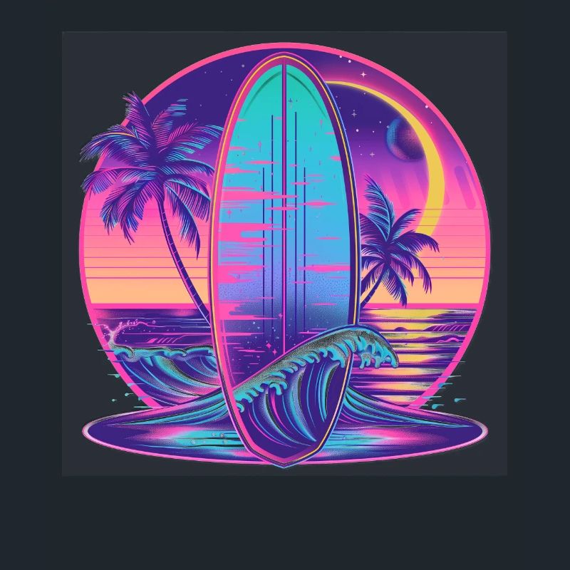 Surf Retro Wave Surfer Cadeau