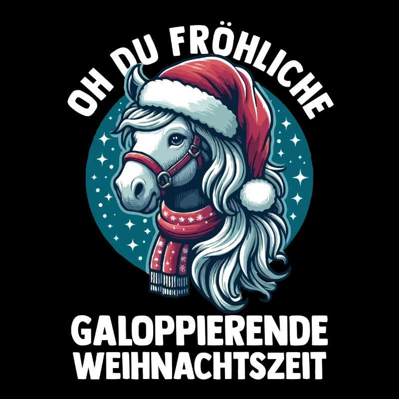 Weihnachtsmann Weihnachten Reiten Reiterin Pferde