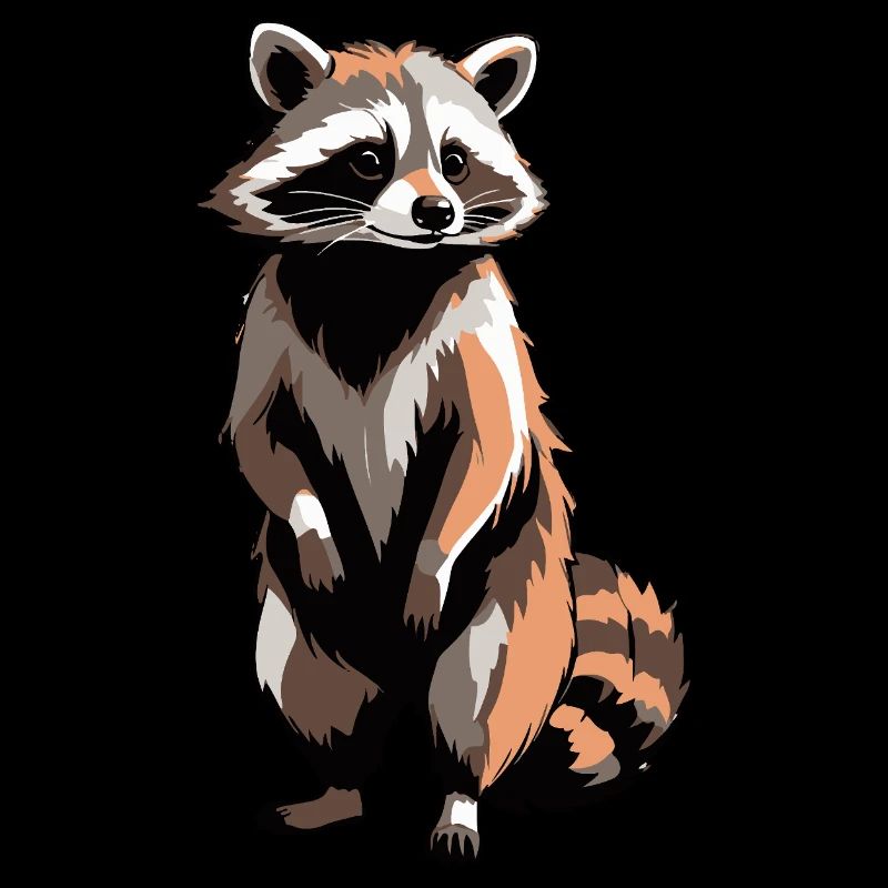 raton laveur - Autocollant animal mignon