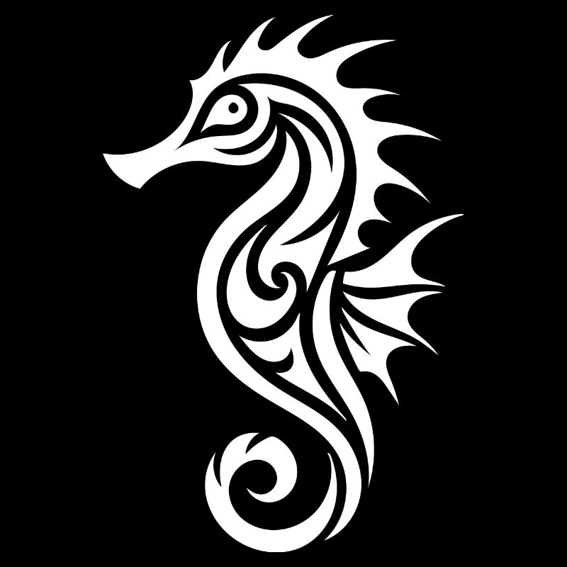 Niedliche Tattoo Seepferdchen Verkleidung