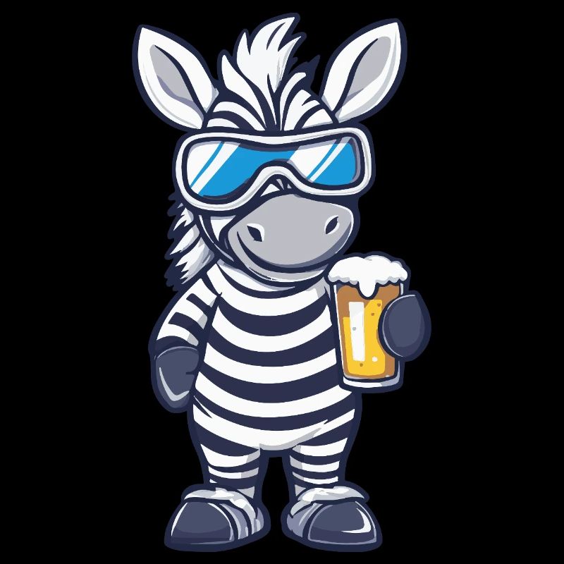Zebra Apres Ski Bier Comic