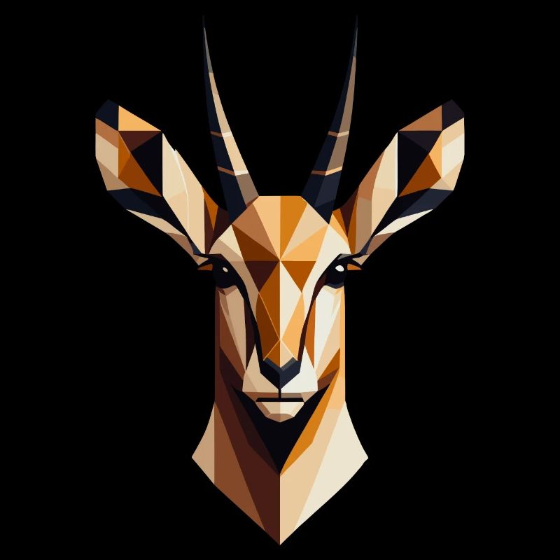 Antilope géométrique abstraite - Design de couleur