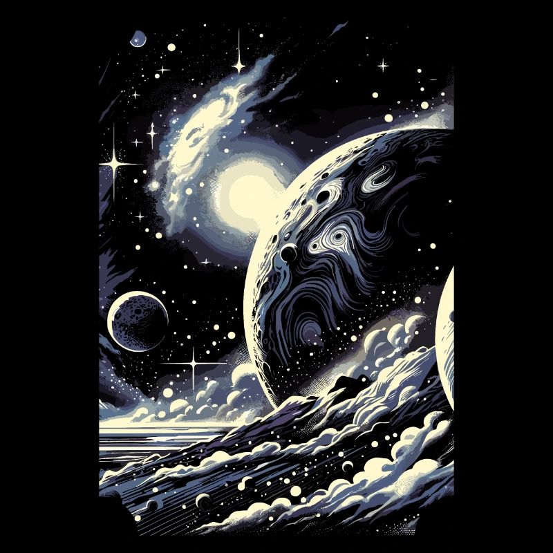 Voyage cosmique : conception graphique de galaxies et de planètes