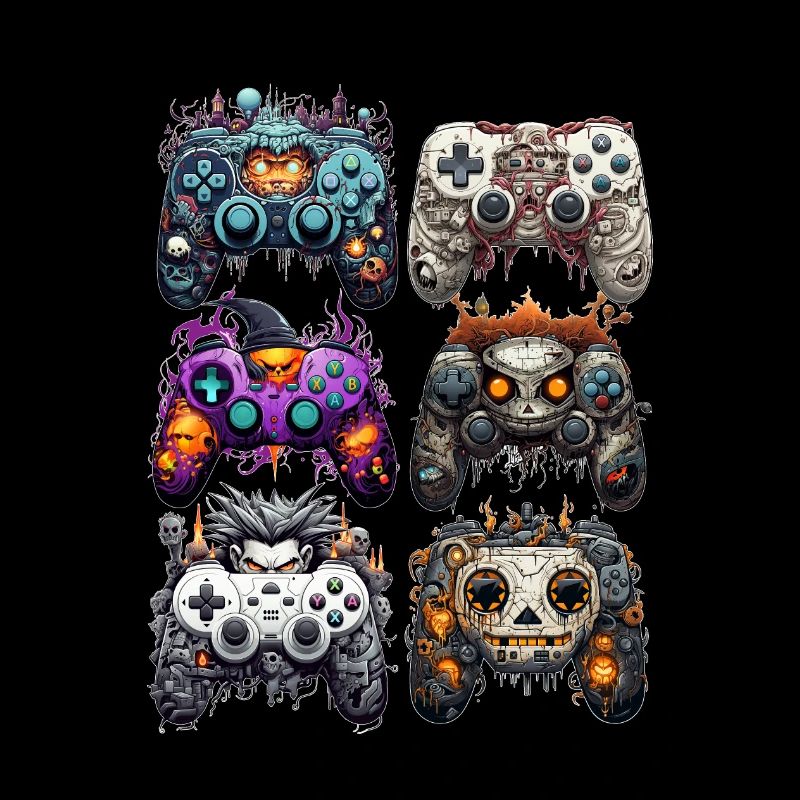 Ensemble de manette de jeu drôle d’Halloween