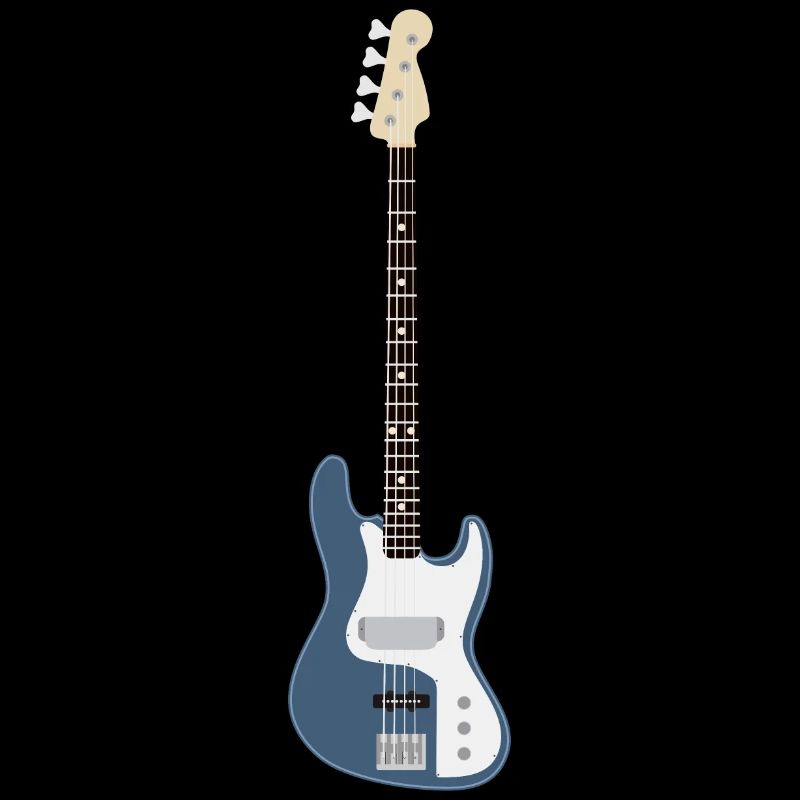 Guitare basse bleue
