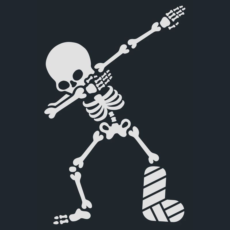 Dab dabbing skeleton plaster broken leg