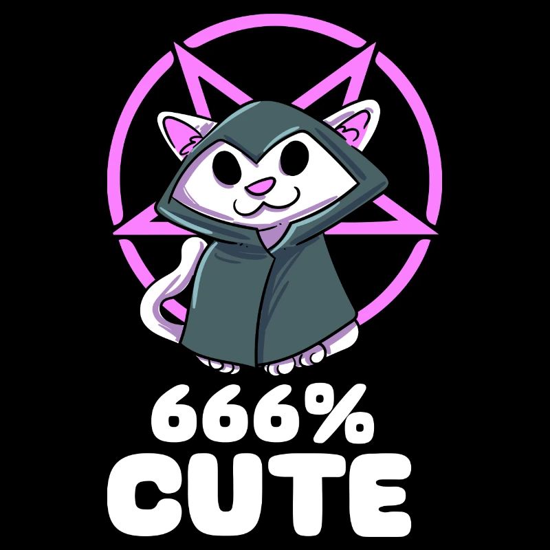 666 % Cute Satan Katze Hexe Pentagramm Gothic