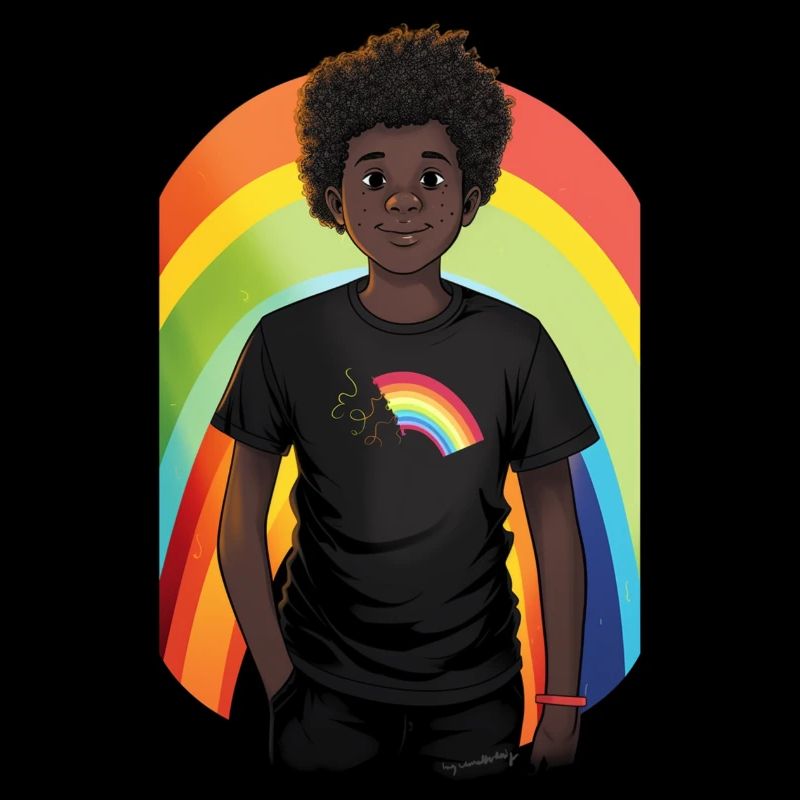 Regenbogen und Kind