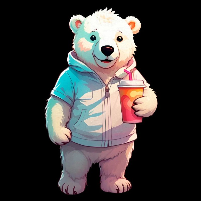 Bébé ours polaire avec milkshake