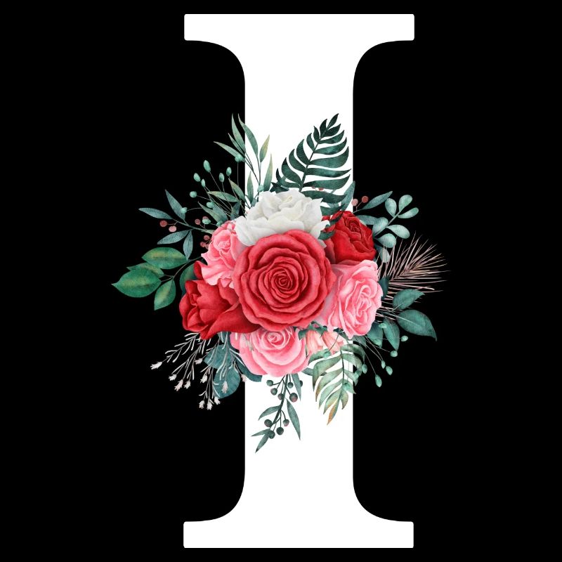 Roter Blumenbuchstabe I