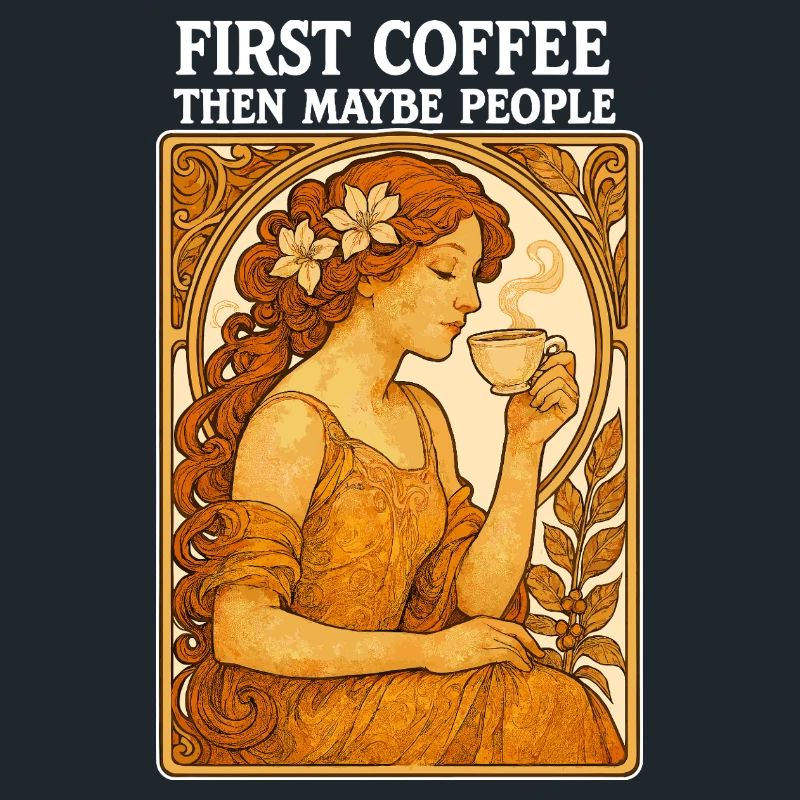 Erst Kaffee Dann Menschen Vintage Pin-Up Geschenk