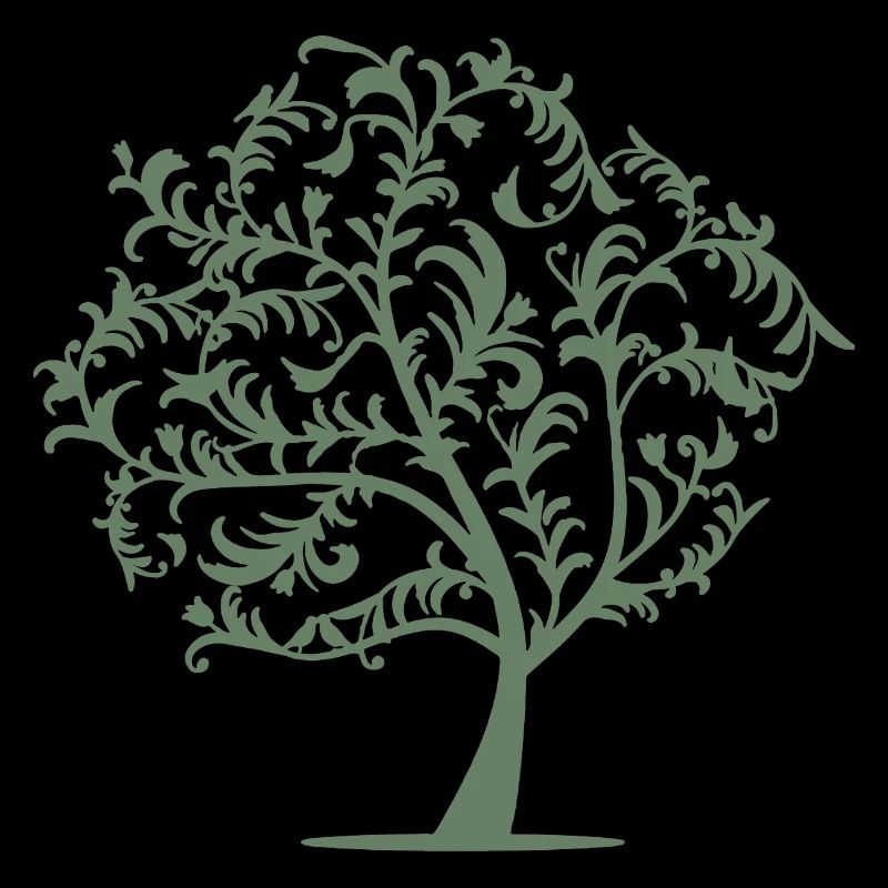 Minimalistischer Baum Vögel Frühling Silhouette