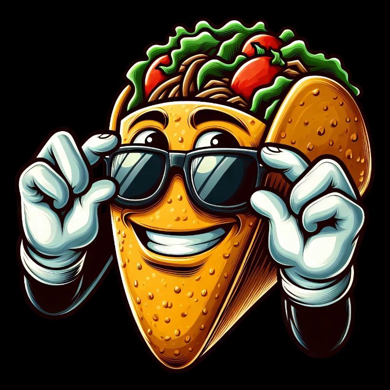 Taco avec lunettes de soleil Fan de bande dessinée