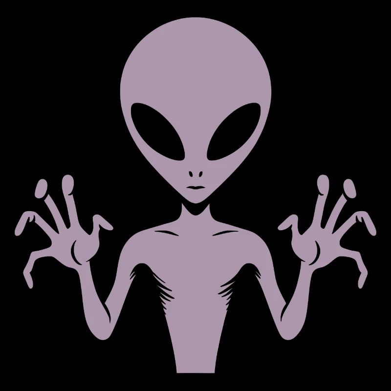 Alien alien body silhouette with hands