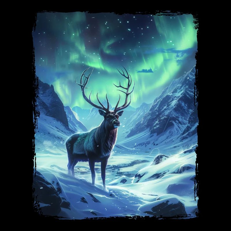 Nordlichter, Hirsch, Tier, Aurora Borealis, Hirsch