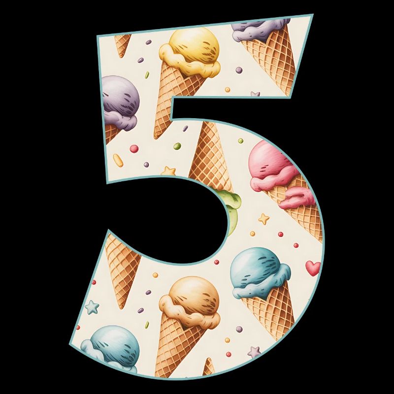 GLACE NUMÉRO 5 ANS CRÈME GLACÉE 5E ANNIVERSAIRE