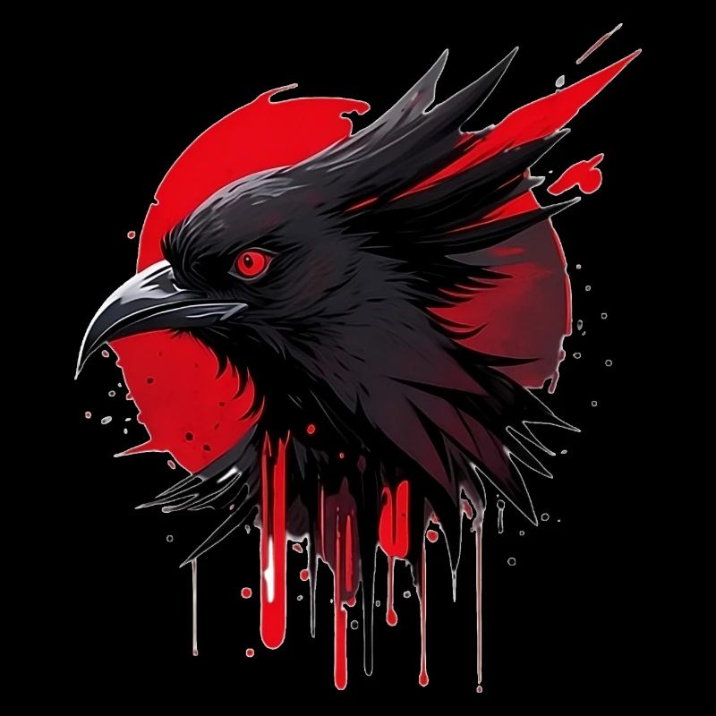 Fantasievogel rot-schwarz