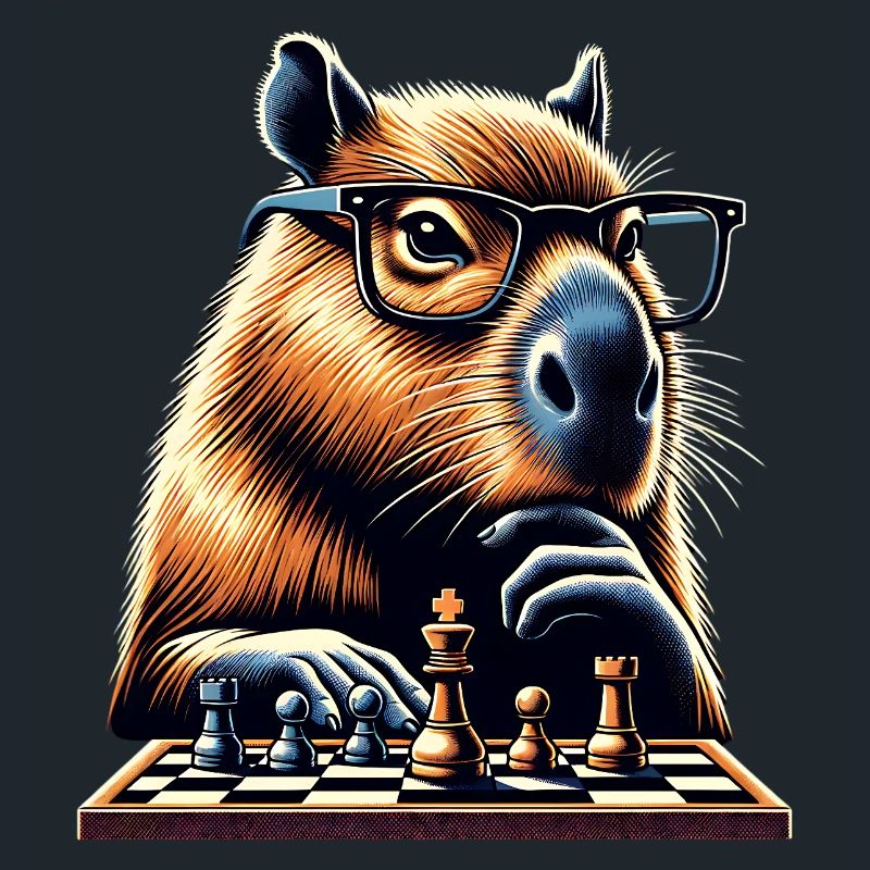 Capybara Chess Player Humor