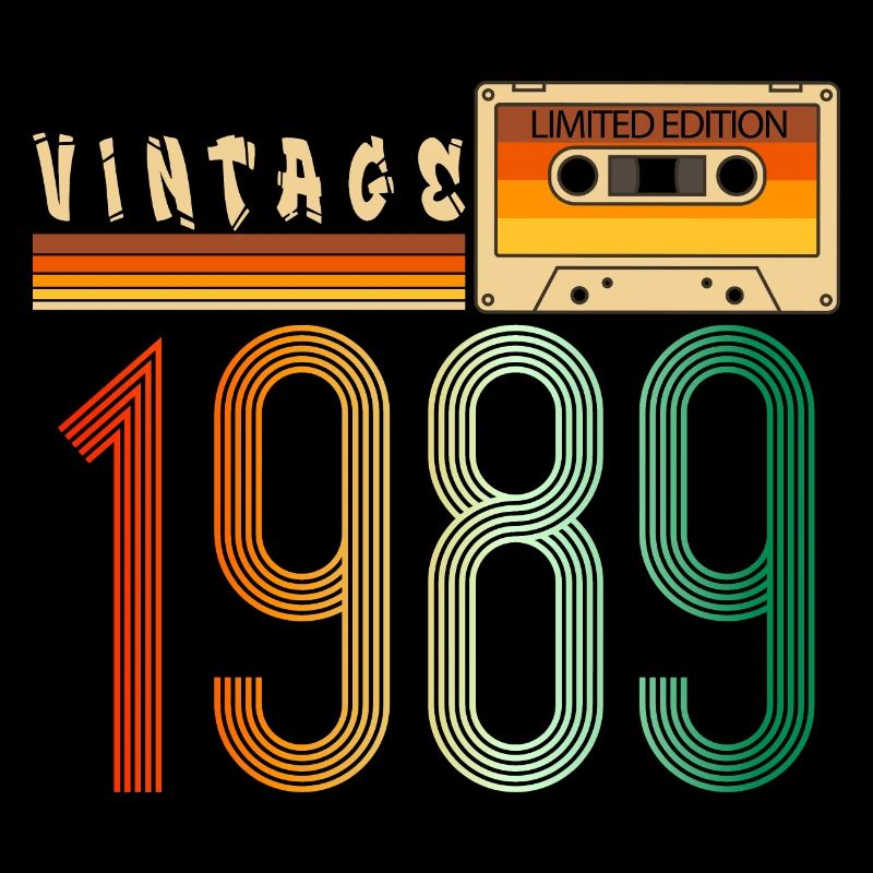 Year 1989 Old School Cassette Music Retro