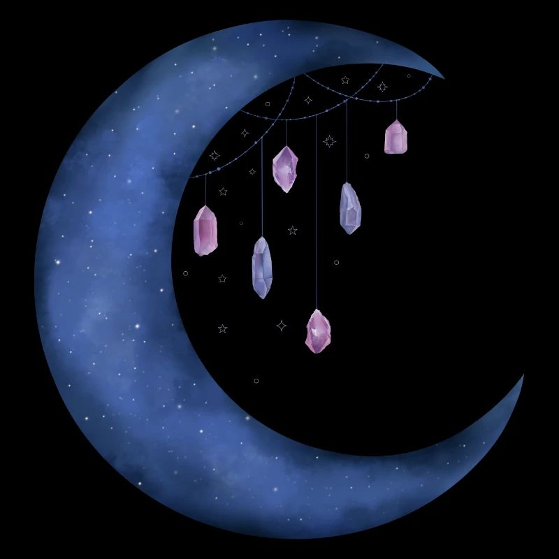 Lune avec cristaux