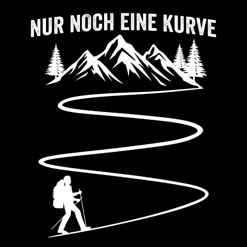 nur noch eine kurve wanderer t-shirt wandern