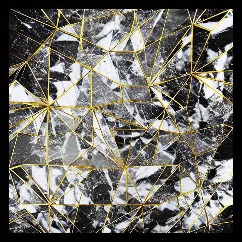 Marble Black Gold Geometric Pattern