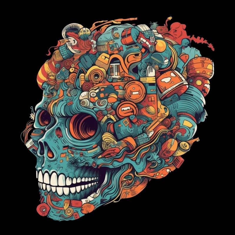 Crâne psychédélique surréaliste