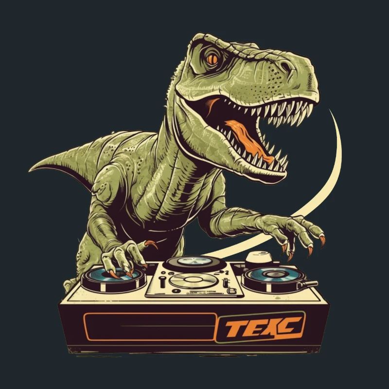 Cooler T-Rex DJ mit Mischpult und Loopstation