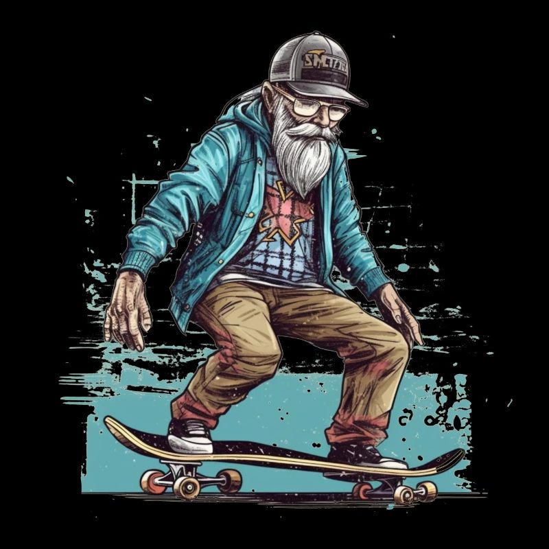 Cooler älterer Mann als Skater Hipster mit Mütze