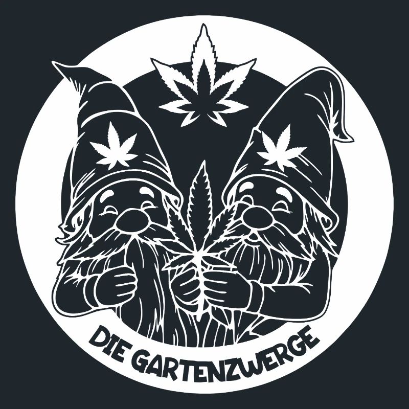 Kiffer Gartenzwerge mit Hanfblatt