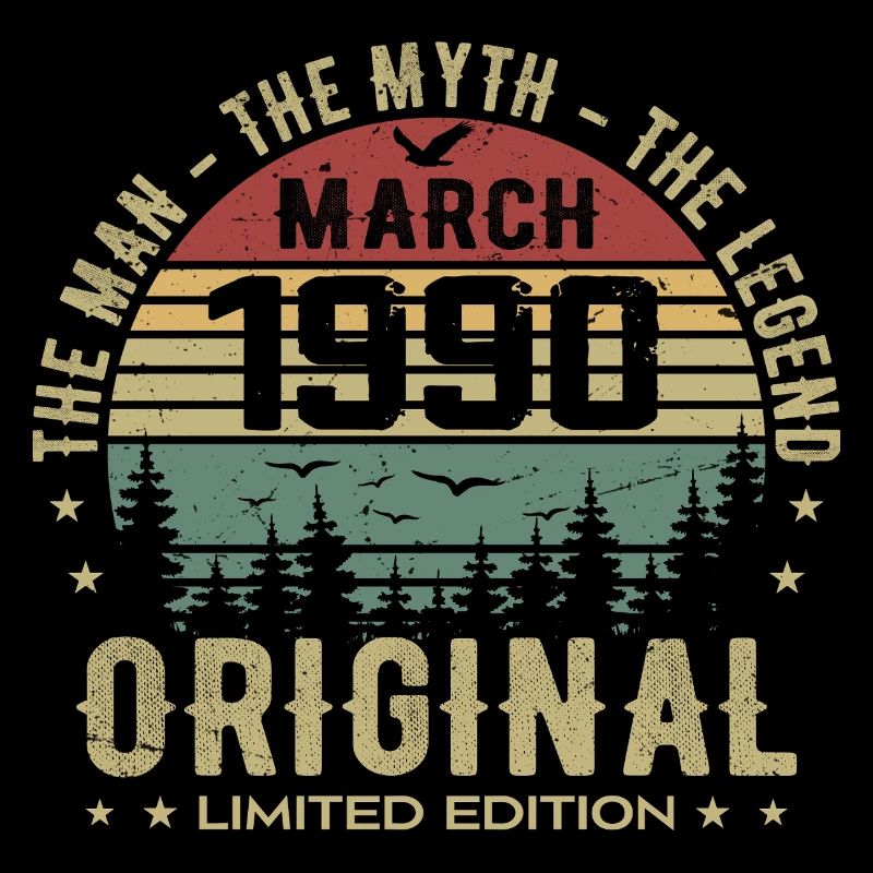 Cadeau pour le 35e Anniversaire Original Mars 1990