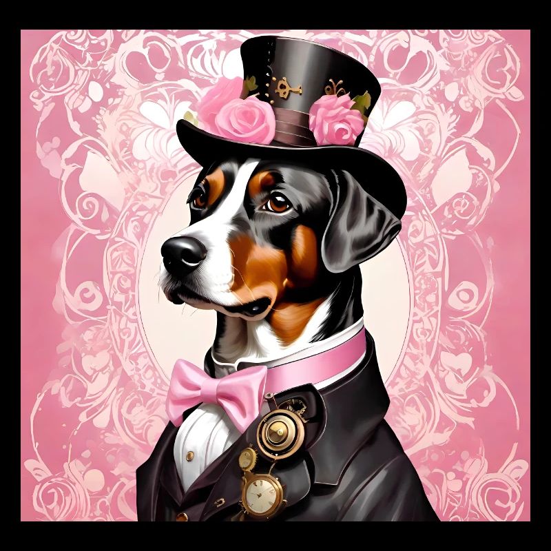 Chien de conception d’art steampunk avec chapeau