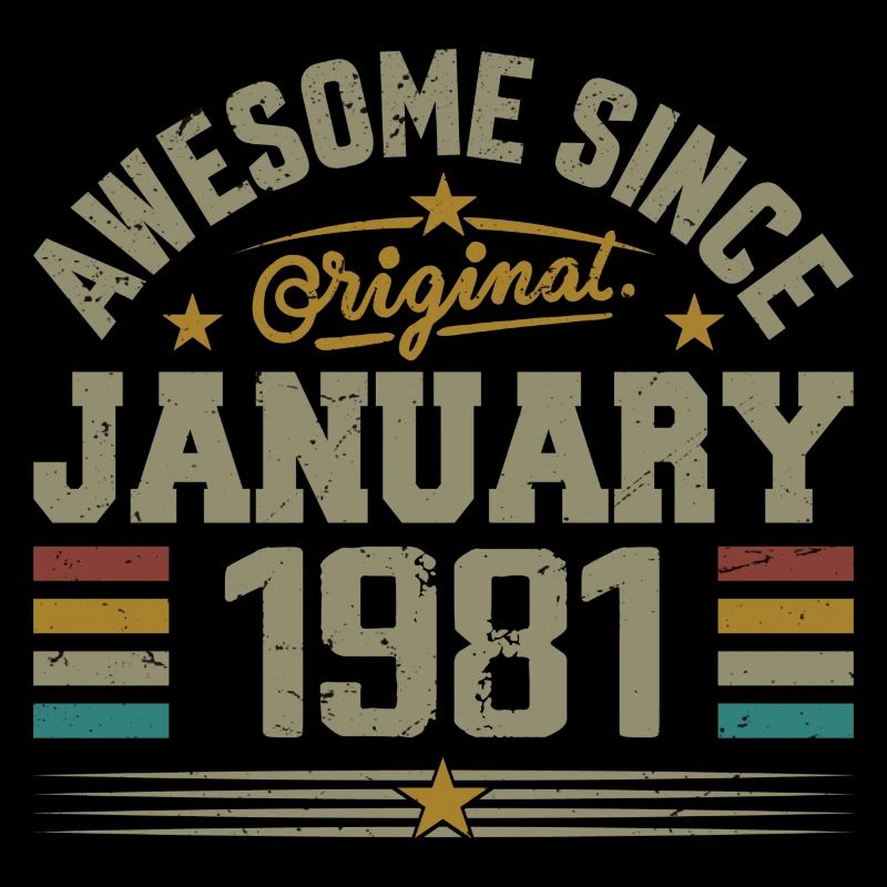 Retro Geburtstagsgeschenk geboren im Januar 1981