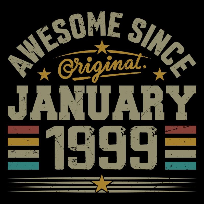 Retro Birthday Gift Born In January 1999