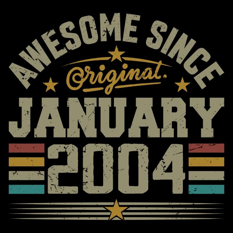 Rétro Cadeau D'anniversaire Nées En Janvier 2004