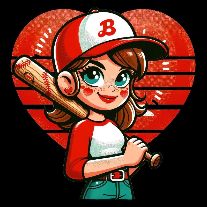 Fröhlicher Baseball-Mädchen-Champion