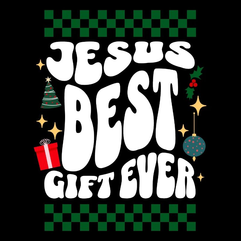 Jesus Best Gift Ever - Christians Retro Ugly Xmas